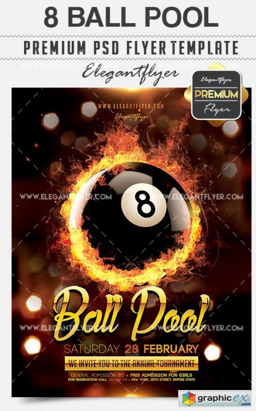 8 Ball Pool Flyer PSD V1 Template + Facebook Cover