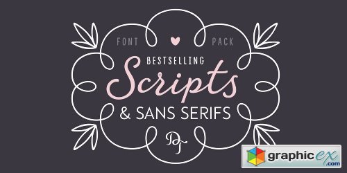 The Best of DearTypes Scripts & Sans Serifs Font Bundle - 16 Fonts