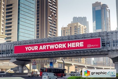 Dubai bridge banner mockup