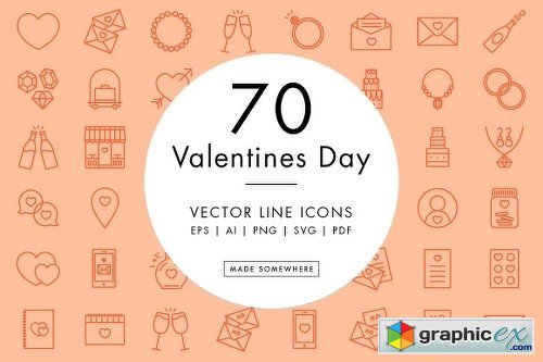 Line Icons  Valentines Day