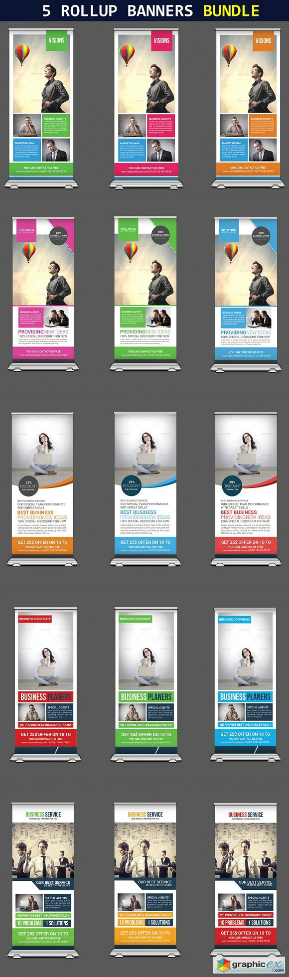 5 Multiuse Business Rollup Banners