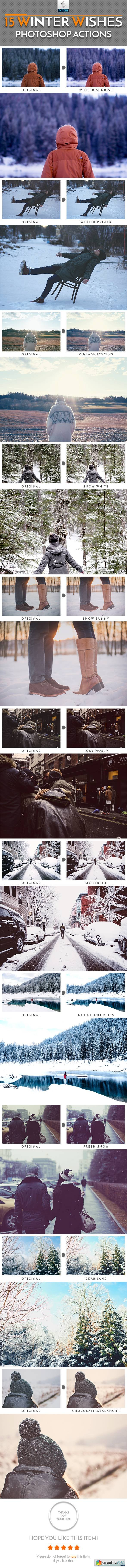 15 Winter Wishes Photoshop Actions