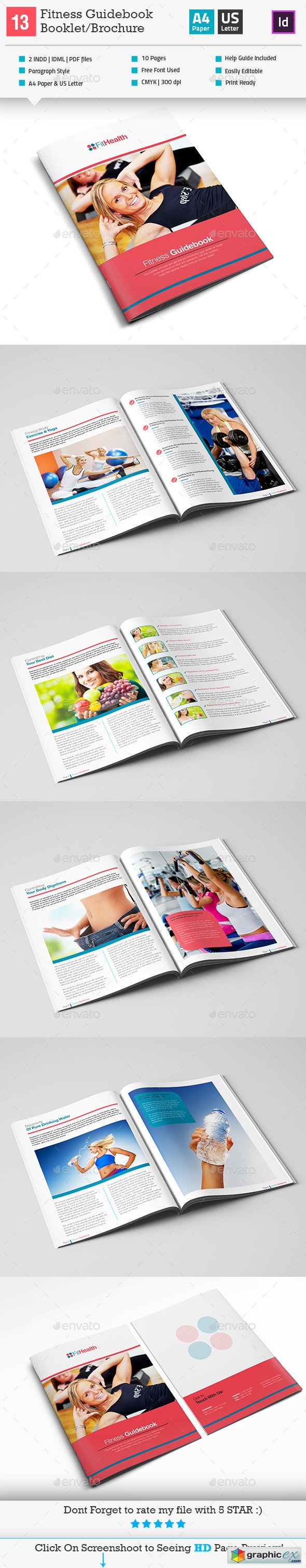 Fitness Guidebook BookletBrochure Indesign V13