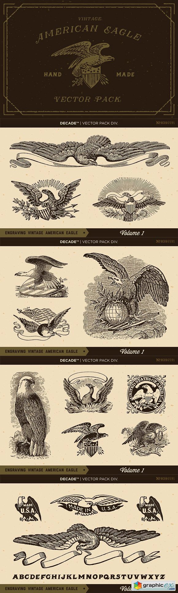 Engraving Vintage American Eagle