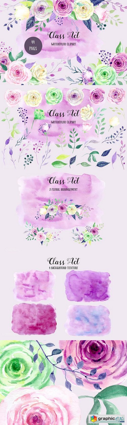 Watercolor Clipart Class Act