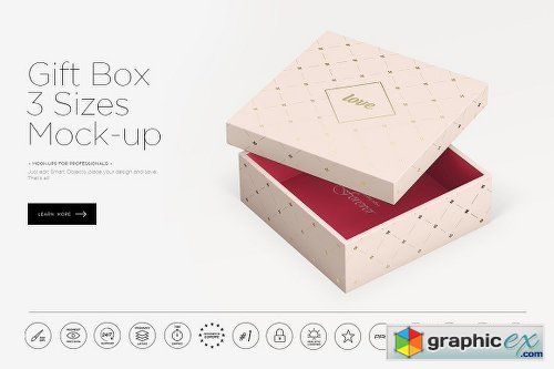 Gift Box 3 Sizes Mock-up 1153565