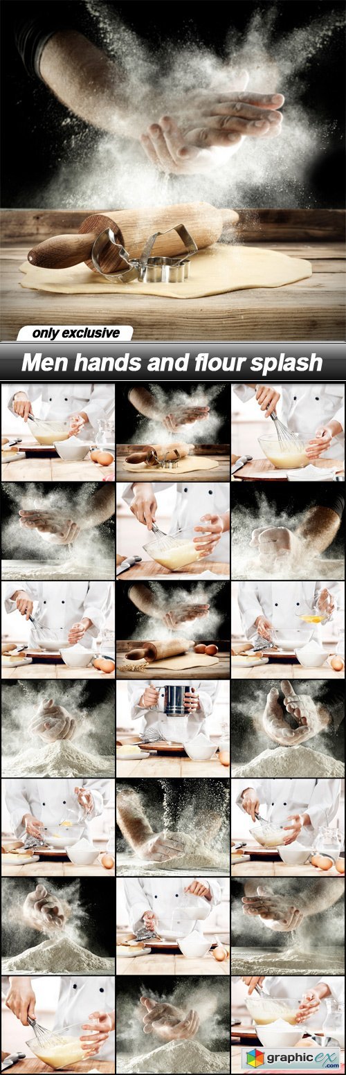 Men hands and flour splash - 21 UHQ JPEG