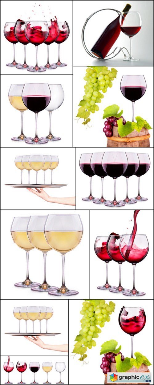 Set from glasses with wine 11X JPEG