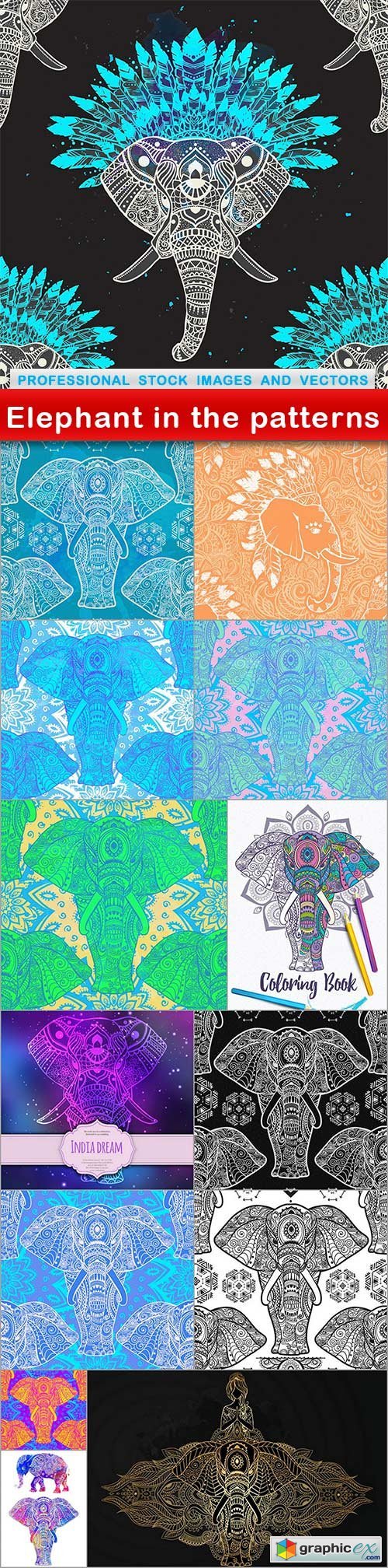 Elephant in the patterns - 14 EPS