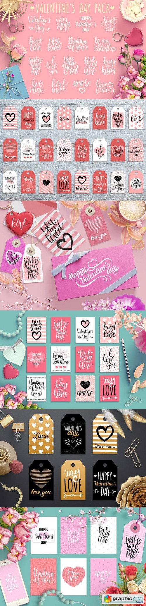 Valentine's day lettering and cards