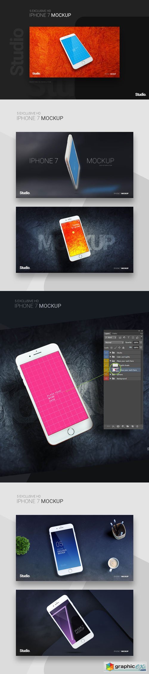 Iphone 7 Mockup - 5 Exclusive Screens