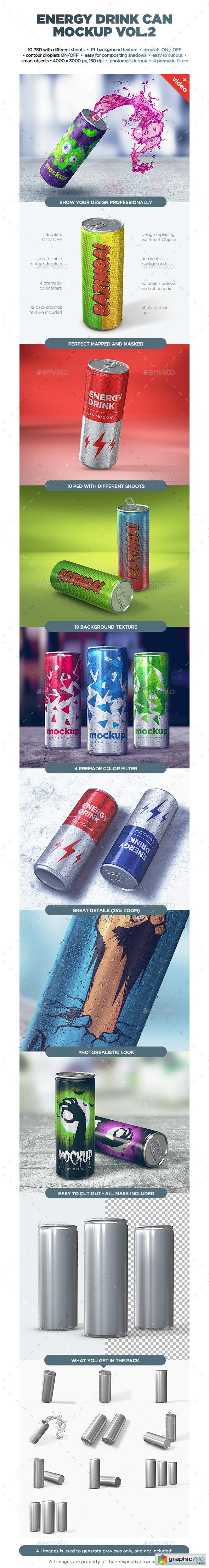 Energy Drink Can Mockup vol2