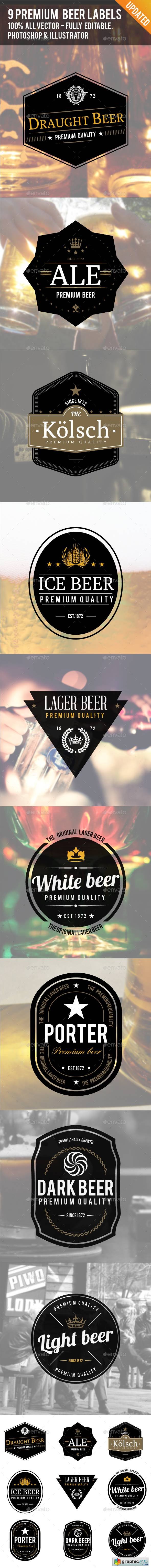 9 Premium Beer Labels