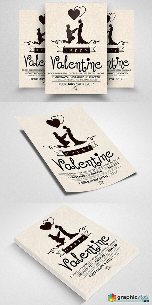 Valentines Party Flyer Templates 1168036