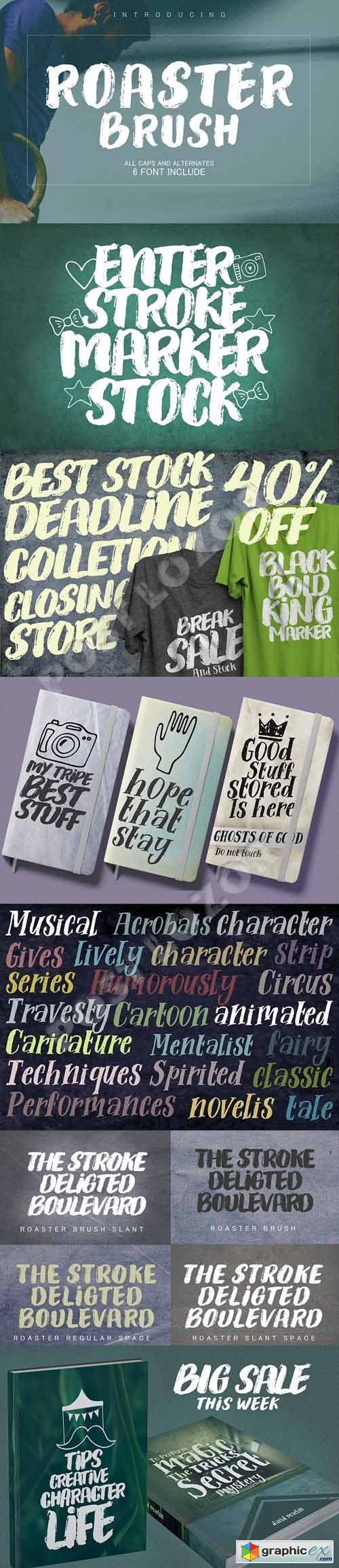 Roaster Brush Collection Font Display