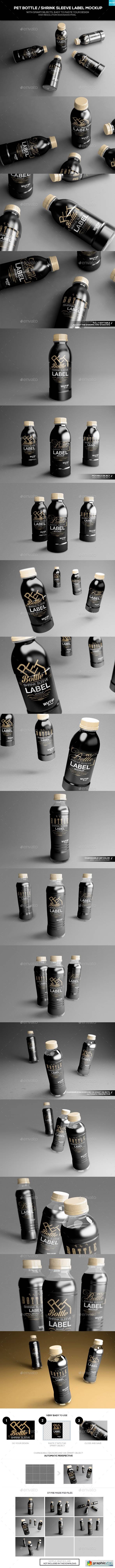 PET Bottle Shrink Sleeve Label Mockup