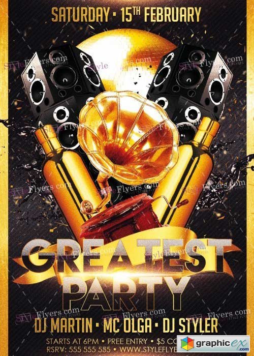 The Greatest Party V7 PSD Flyer Template