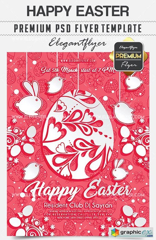 Happy Easter  Flyer PSD Template + Facebook Cover