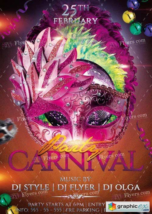 Carnival Party V8 PSD Flyer Template