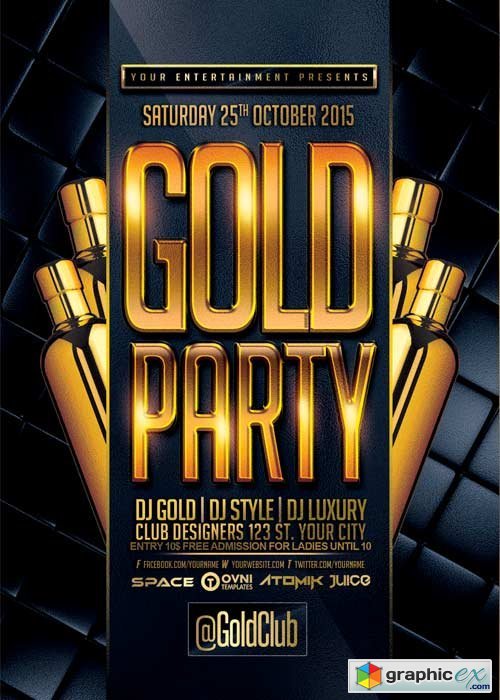 Gold Party V9 Flyer Template