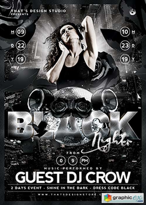 Black Night Party V14 Flyer Template