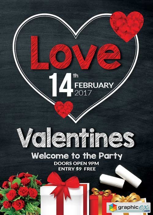 Valentines Party V38 Flyer Template