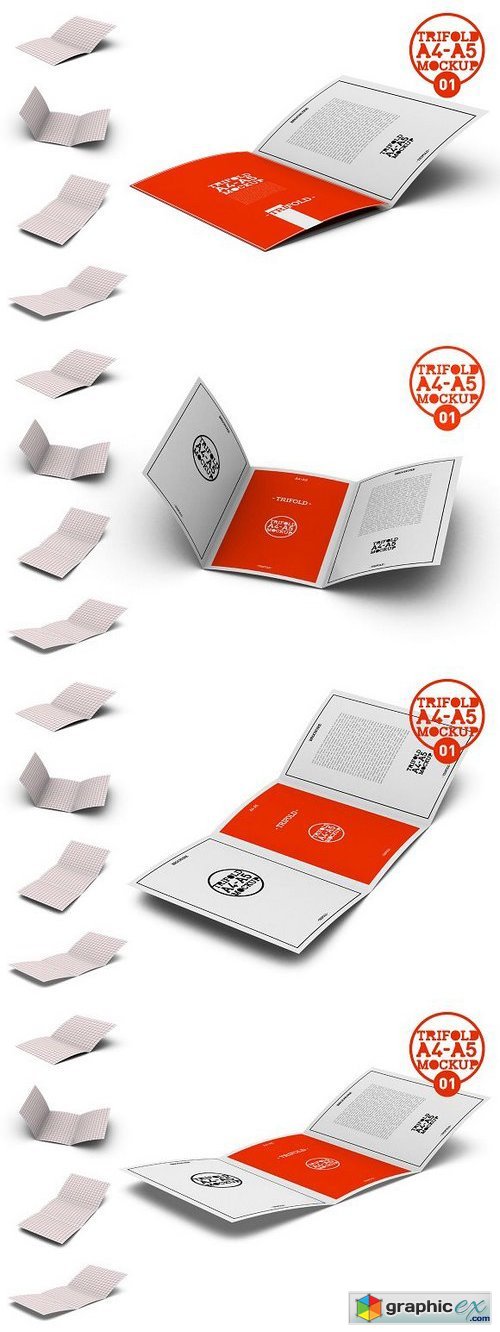 A4 / A5 Tri-Fold Brochure Mock-Up01