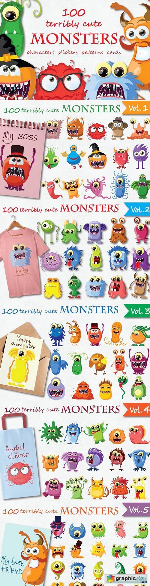 100 terribly cute MONSTERS