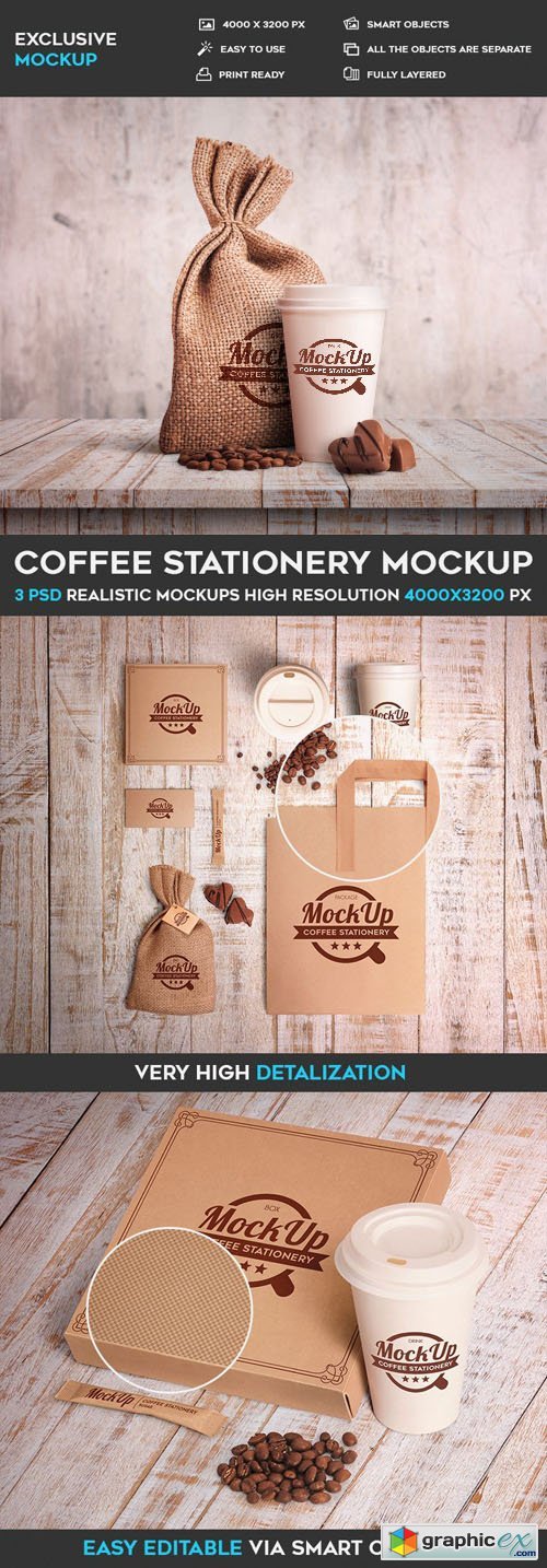 Coffee Stationary PSD Mockup