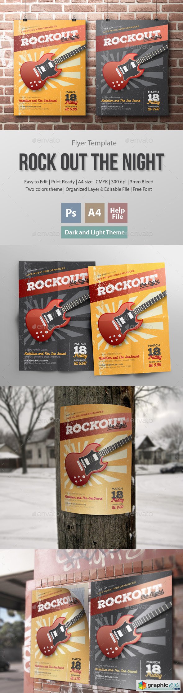 Rockout the Night Flyer Template