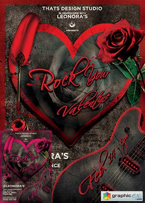 Rock Your Valentine V10 Flyer Template