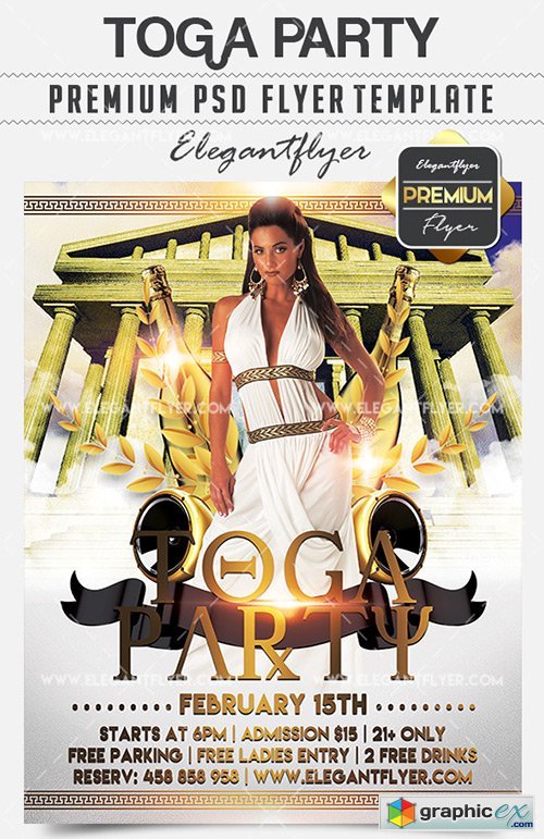 Toga Party  Flyer PSD Template + Facebook Cover