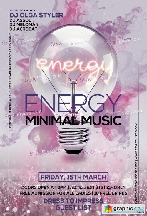 Energy Minimal Music PSD V9 Flyer Template