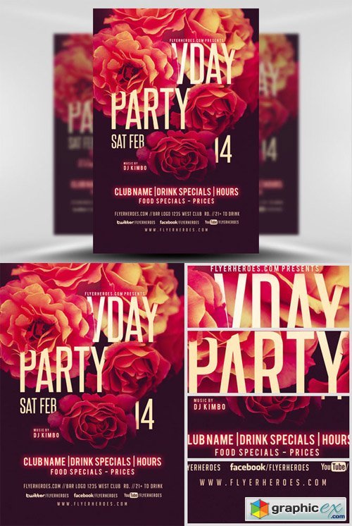 Vday Party Flyer Template
