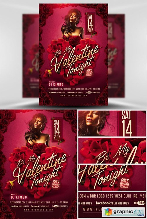 Be My Valentine Tonight Flyer Template