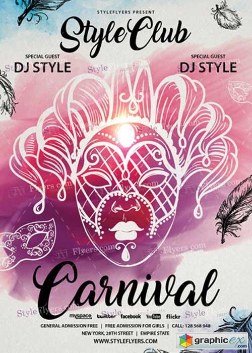 Carnival Party V15 PSD Flyer Template