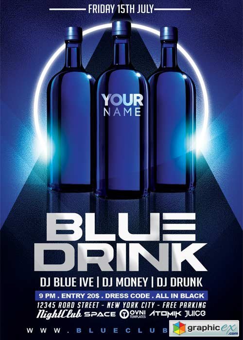 BLUE DRINK V9 Flyer Template