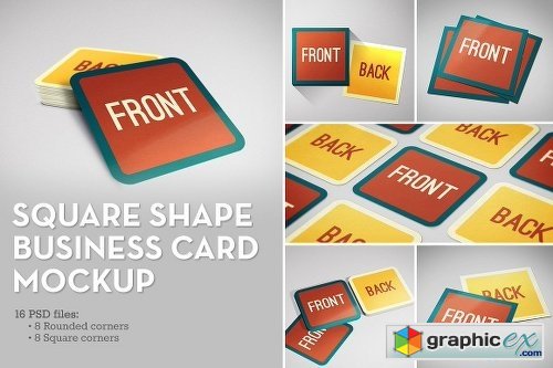 Square Shape Business Card Mockup