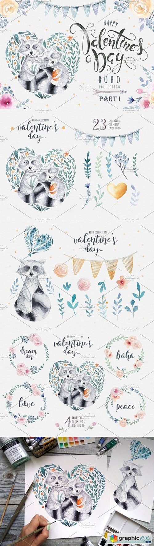 Valentine&#039;s Day with raccoons