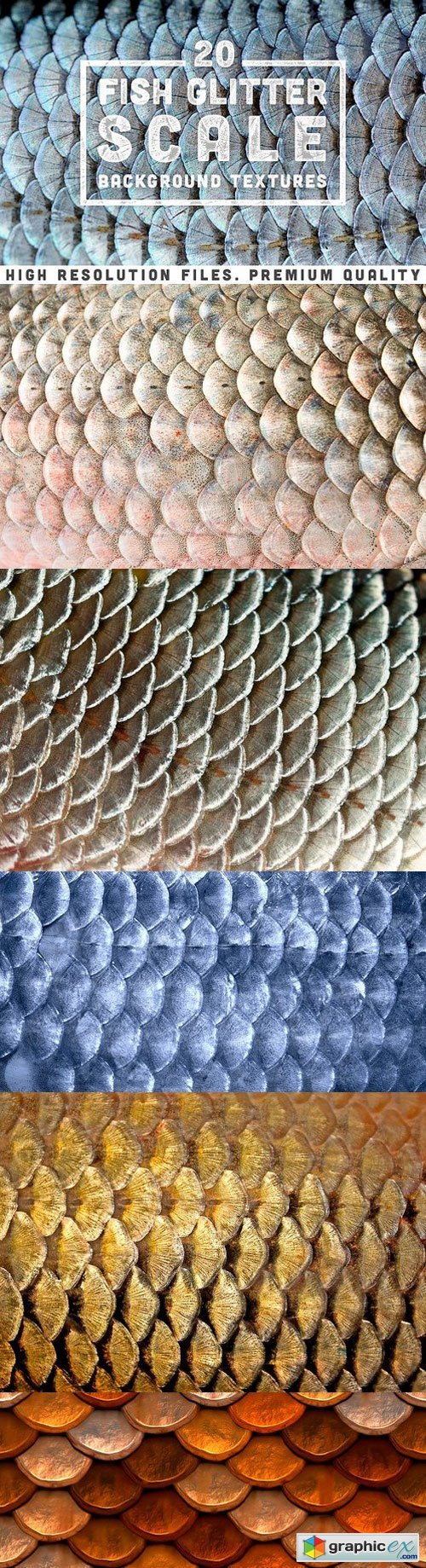 20 Fish Glitter Scale Textures