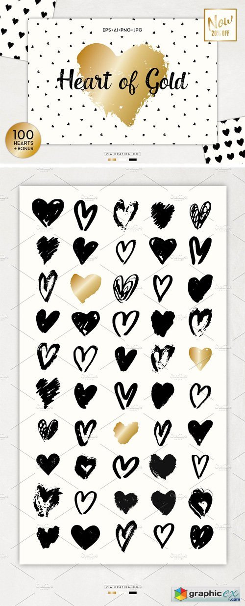 Heart of Gold Graphics Set