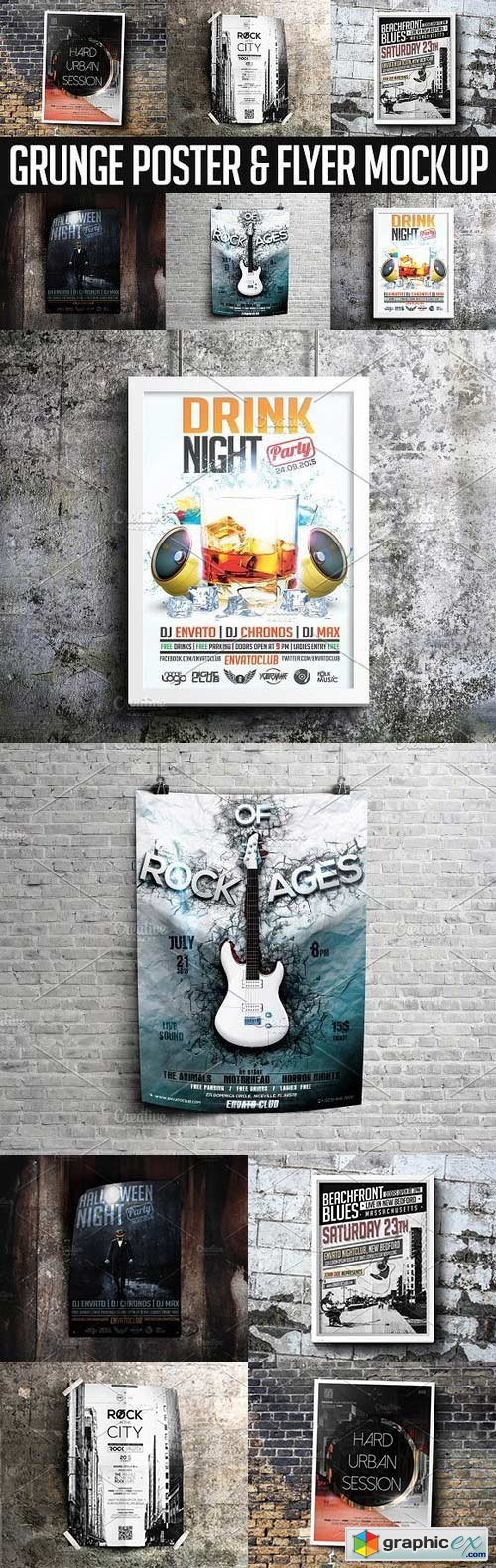 Grunge Poster & Flyer Mockup