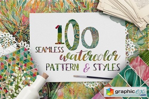 100 Watercolor Pattern & Styles