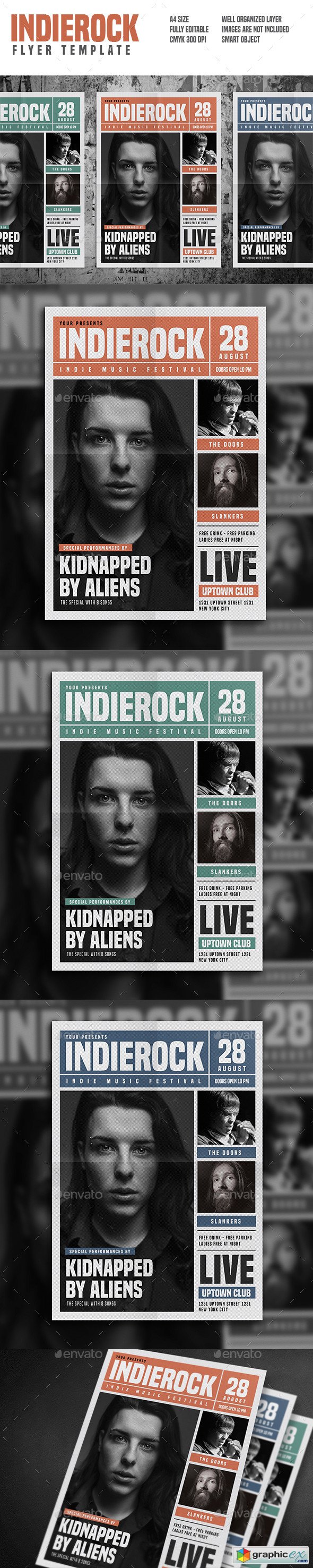 Indie Rock Newspaper Style Flyer