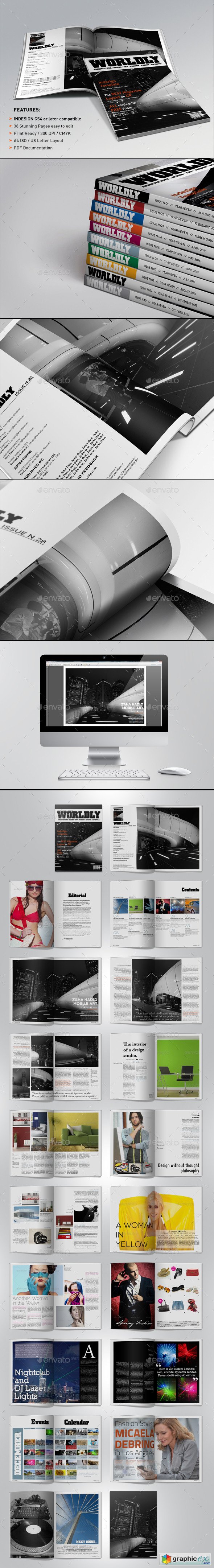 Wordly Magazine Indesign Template
