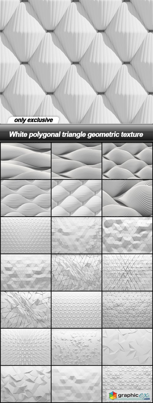 White polygonal triangle geometric texture - 22 UHQ JPEG
