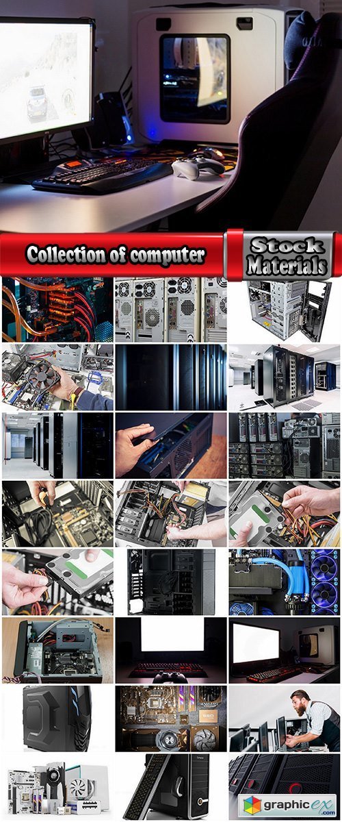 Collection of computer case Hardware spare tech microchip technology office 25 HQ Jpeg