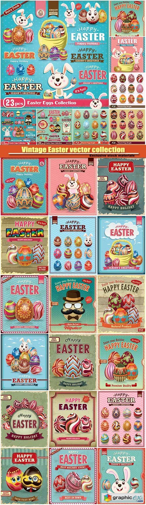 Vintage Easter vector collection