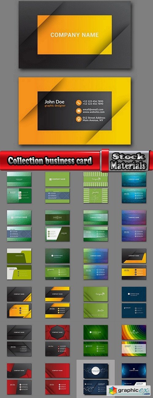 Collection business card flyer banner vector image 9-25 EPS