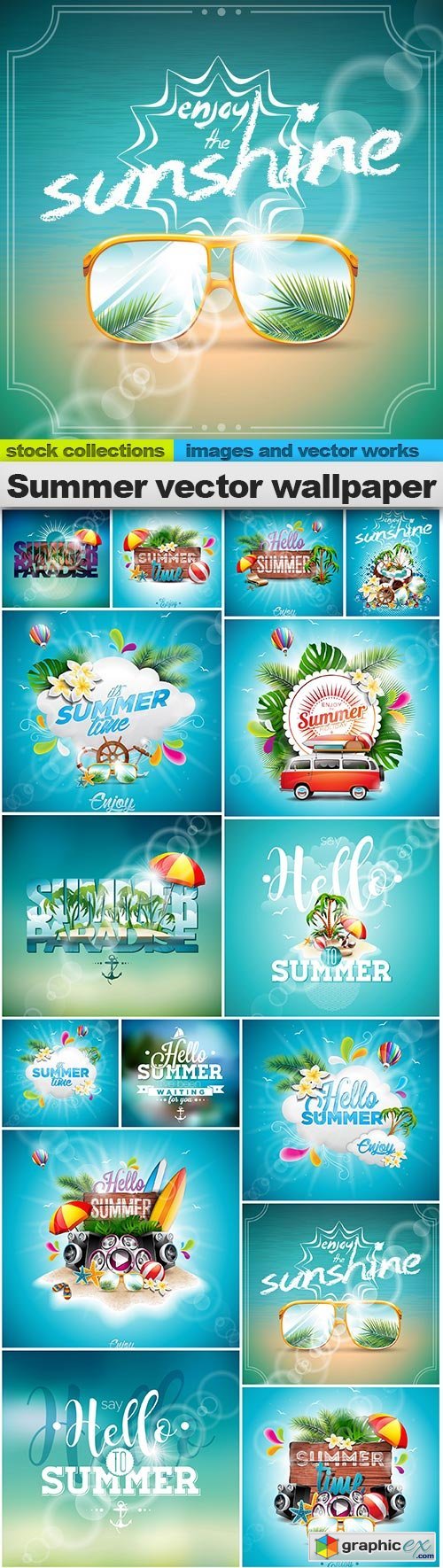 Summer vector wallpaper, 15 x EPS